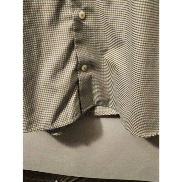 Eton Micro Check 41 16 Slim Spread Collar Button Up Long Sleeve Dress Shirt Gree - Picture 6 of 10
